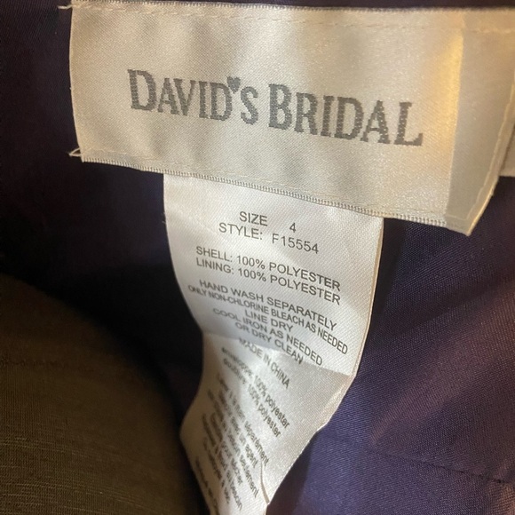 David’s Bridal Plum Rushed Strapless Gown - Picture 11 of 16